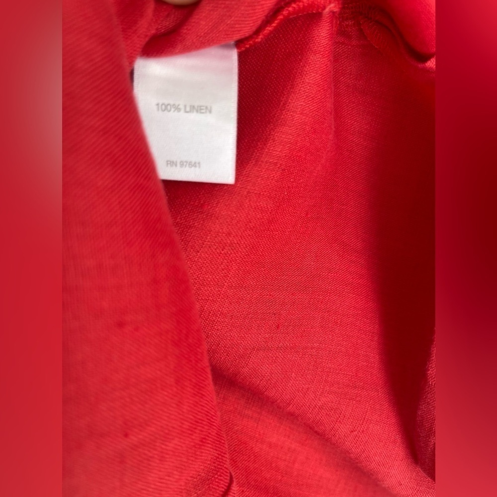 J Jill Red Linen Tunic Blouse - Picture 6 of 6